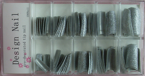 RNTP-05-18 French Glitter Silver Tips