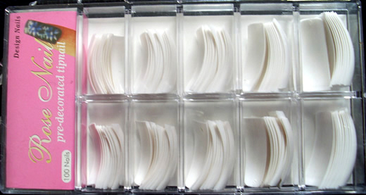 RNT-019-4 White French Salon Tip 100pcs in case