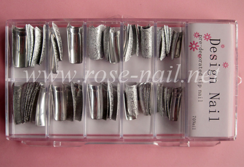 RNTP-05-30 French Glitter Tips Silver