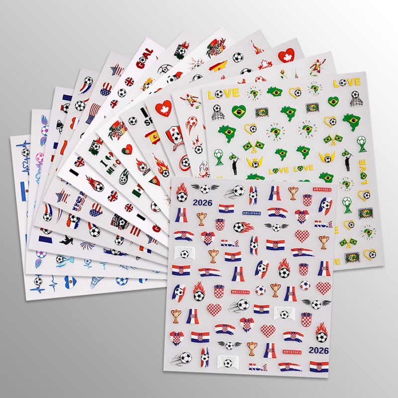 TH-1642-1654 New World Cup Nail Stickers