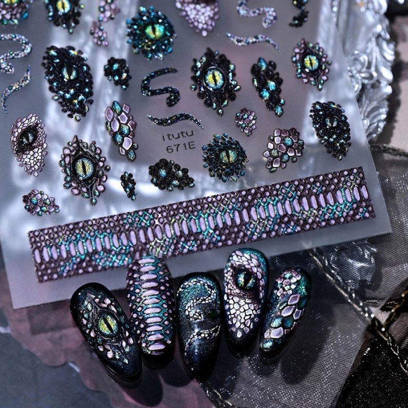 ITU-671-673 Mystical Demon Eye Nail Stickers