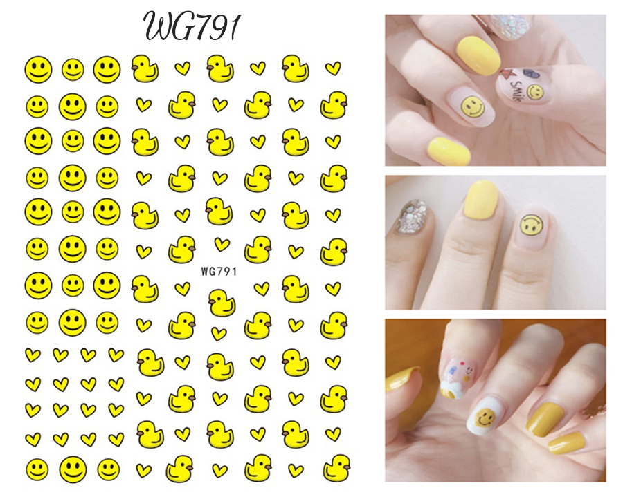 wg791-808 smiling face nail sticker