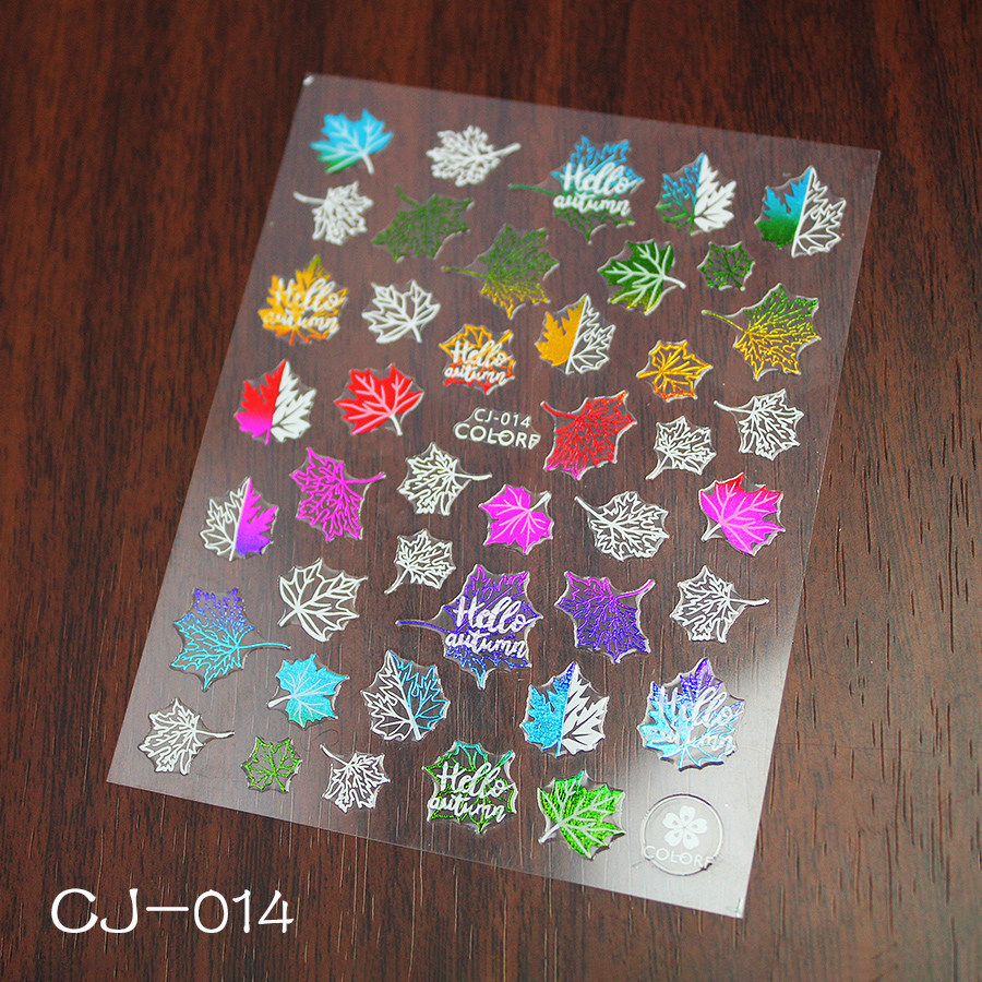 cj010-017 colorful flower nail sticker