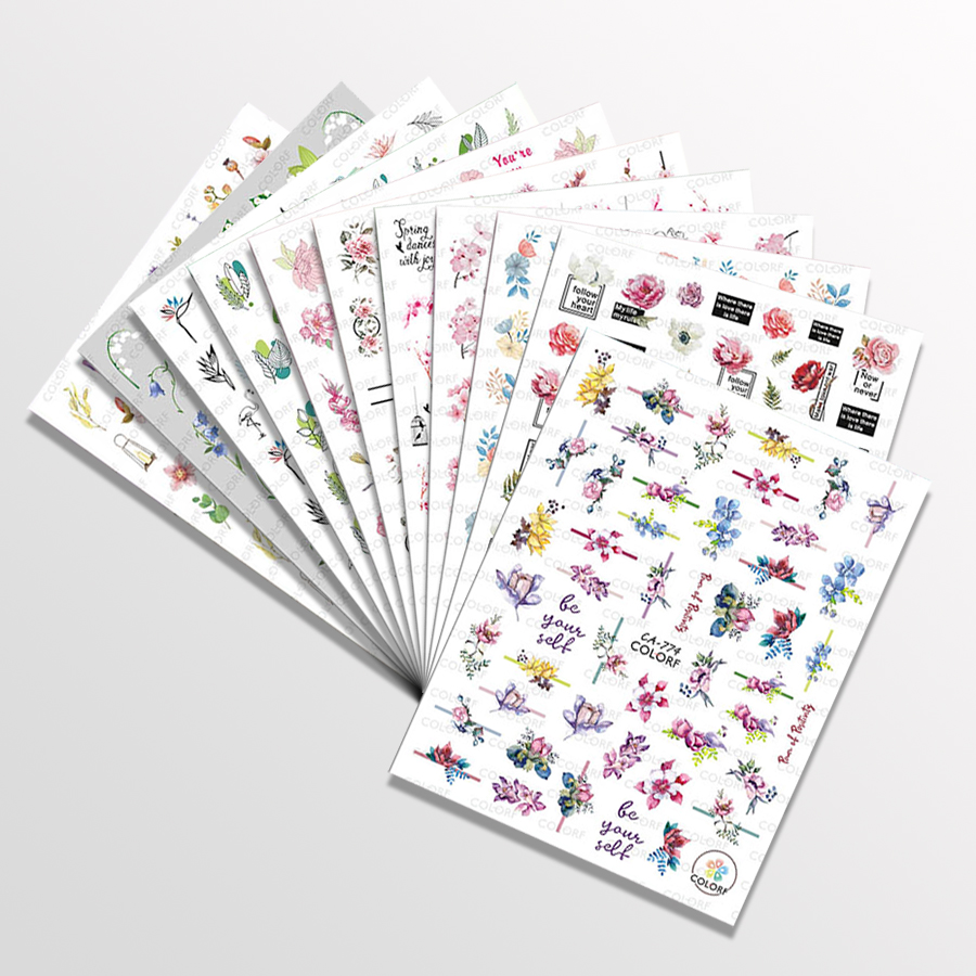ca764-779 flower nail sticker