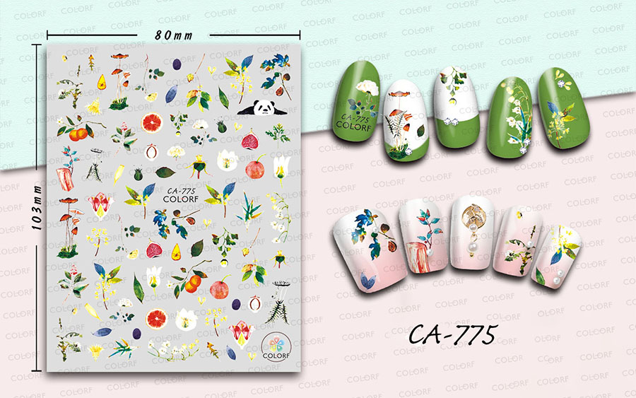 ca764-779 flower nail sticker
