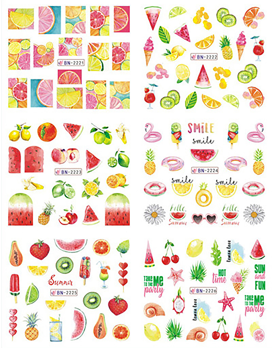 summer fresh look nail tattoo