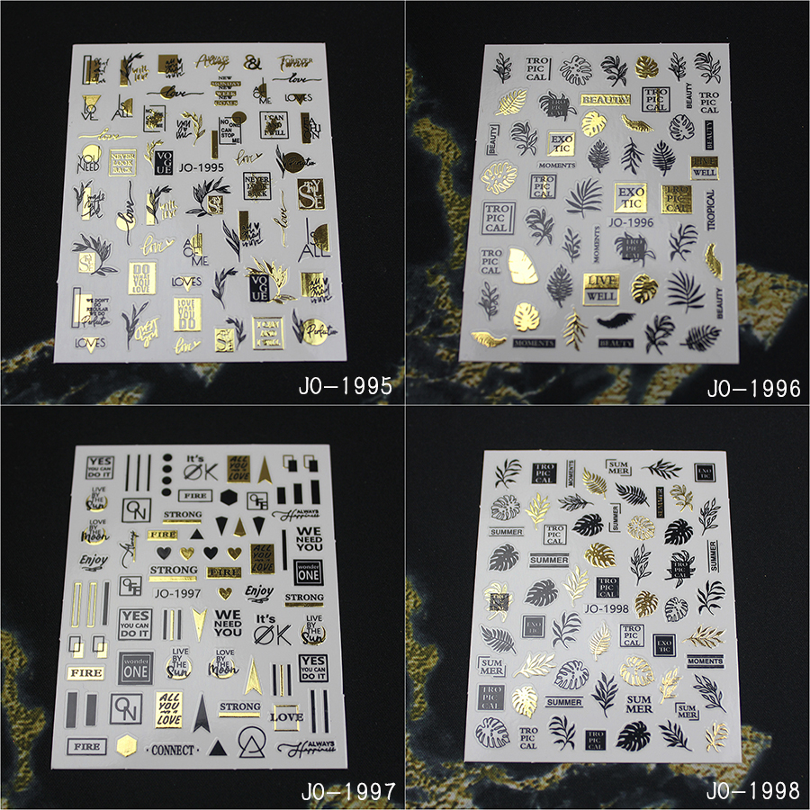 jo1987-1998 简约烫金指甲贴
