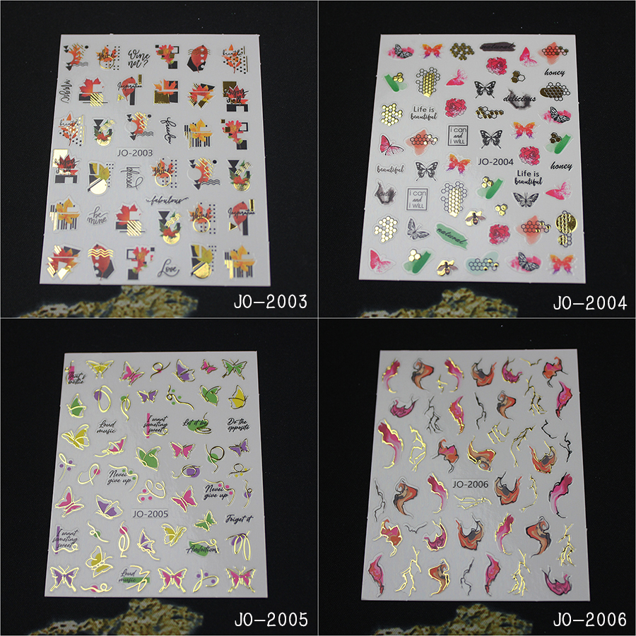 jo1999-2010 涂鸦烫金指甲贴