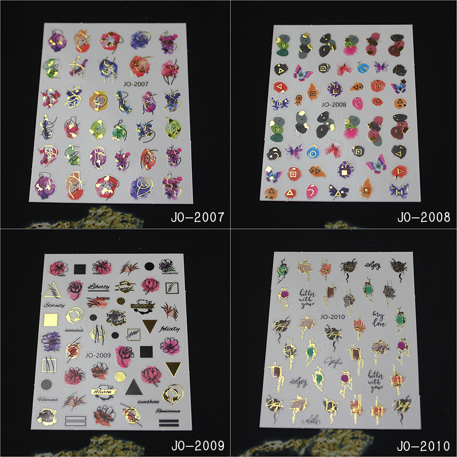 jo1999-2010 涂鸦烫金指甲贴