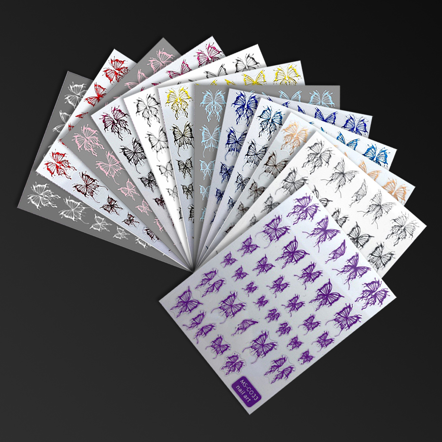 ms-c033-035 liquid butterfly nail sticker