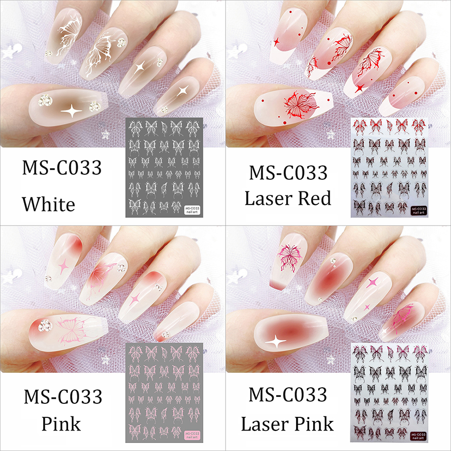 ms-c033-035 liquid butterfly nail sticker