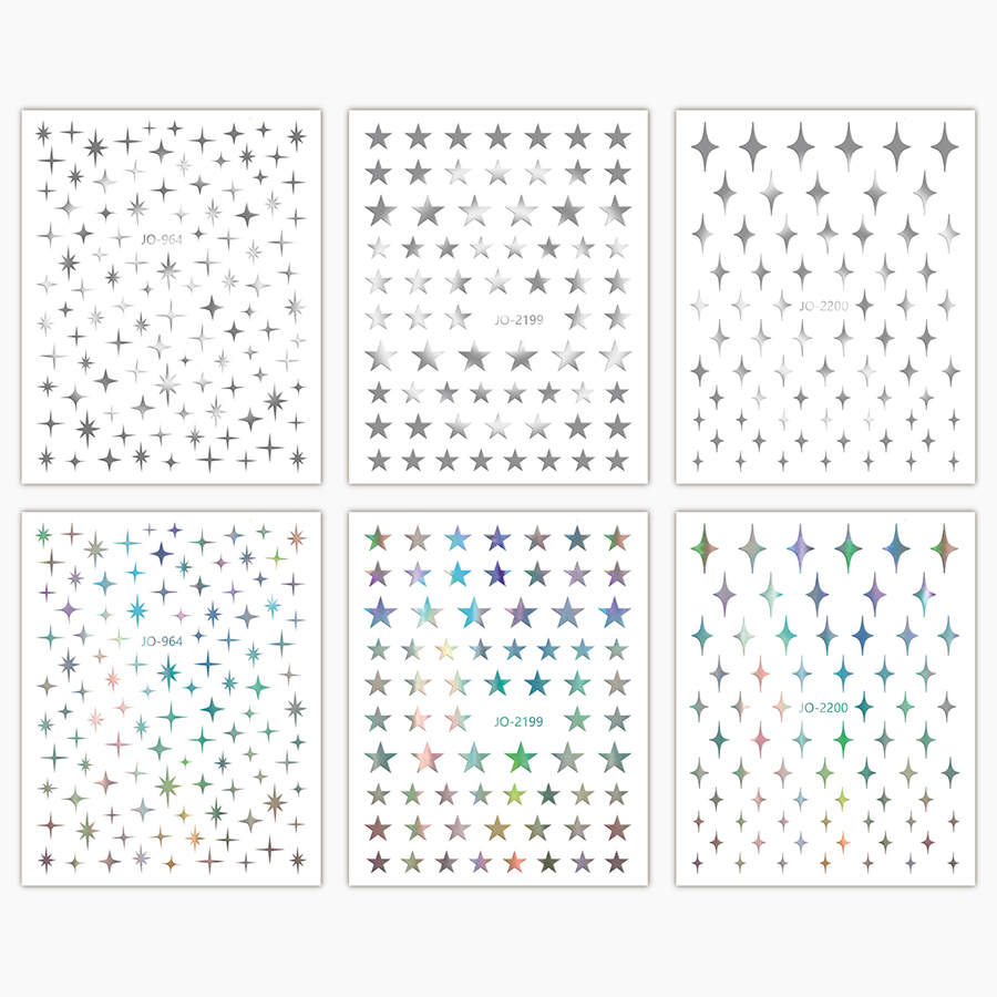yj-964-2200 silver hot stamping nail sticker