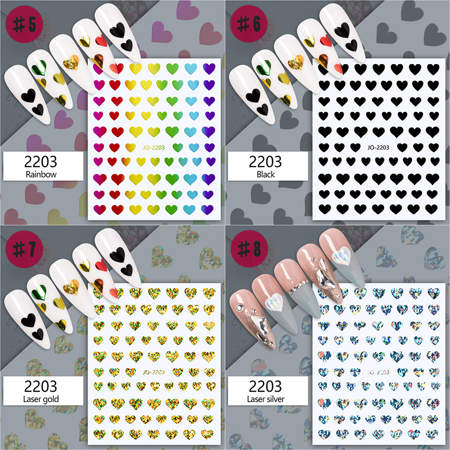 yj-2203 love heart nail sticker