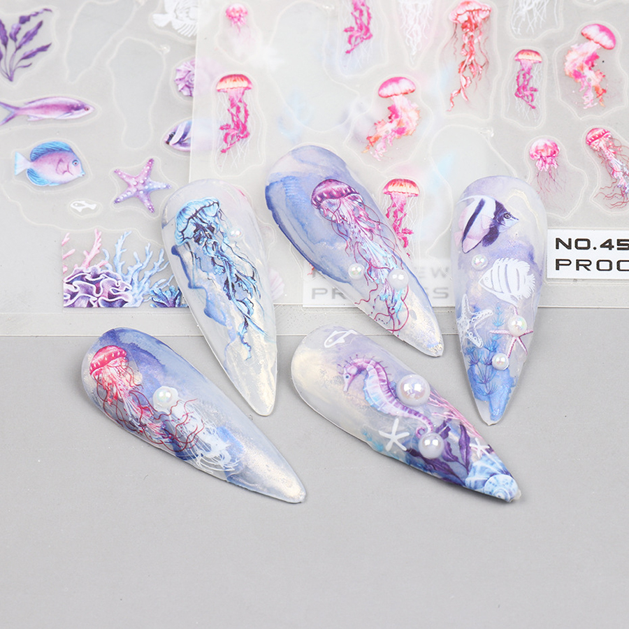 no40-46 beach & sky manicure sticker