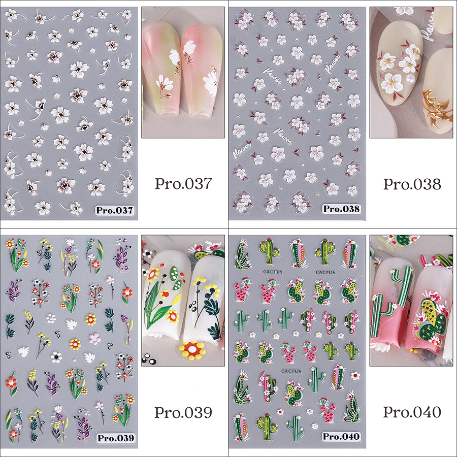 pro029-42 japanese embossed nail stickers
