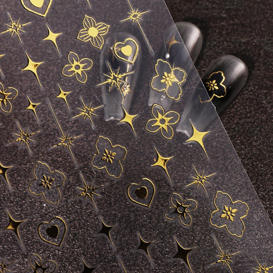 so-166 four pointed star nail sticker