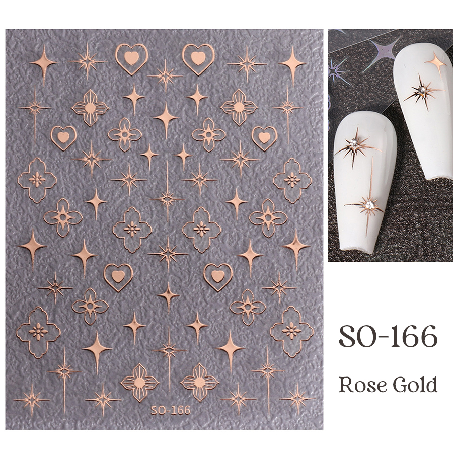 so-166 four pointed star nail sticker