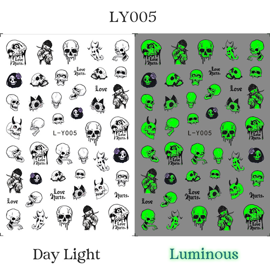 ly001-016 darkl winds luminous nail stickers