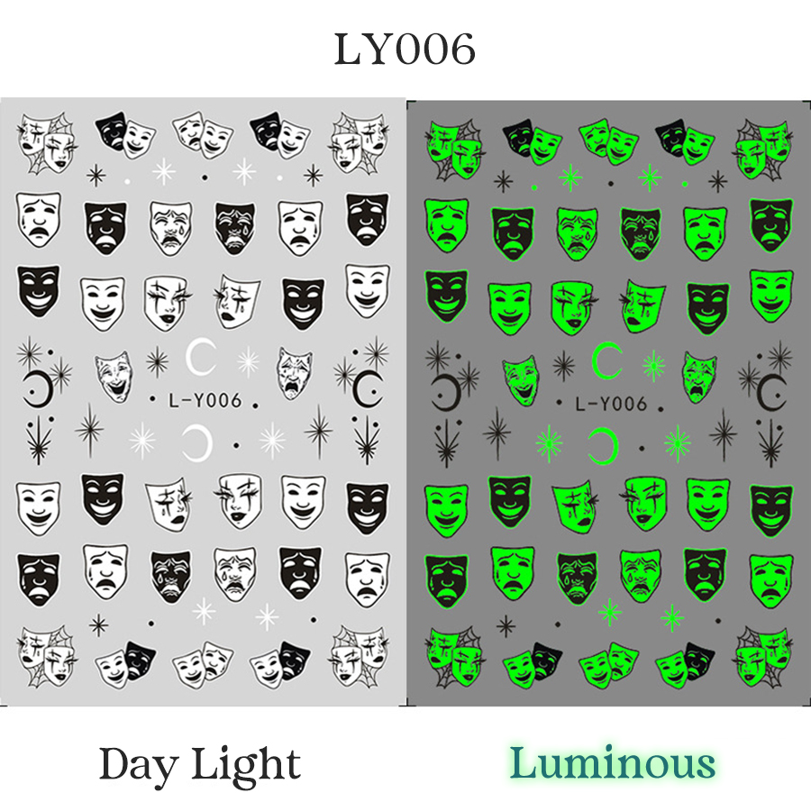 ly001-016 darkl winds luminous nail stickers