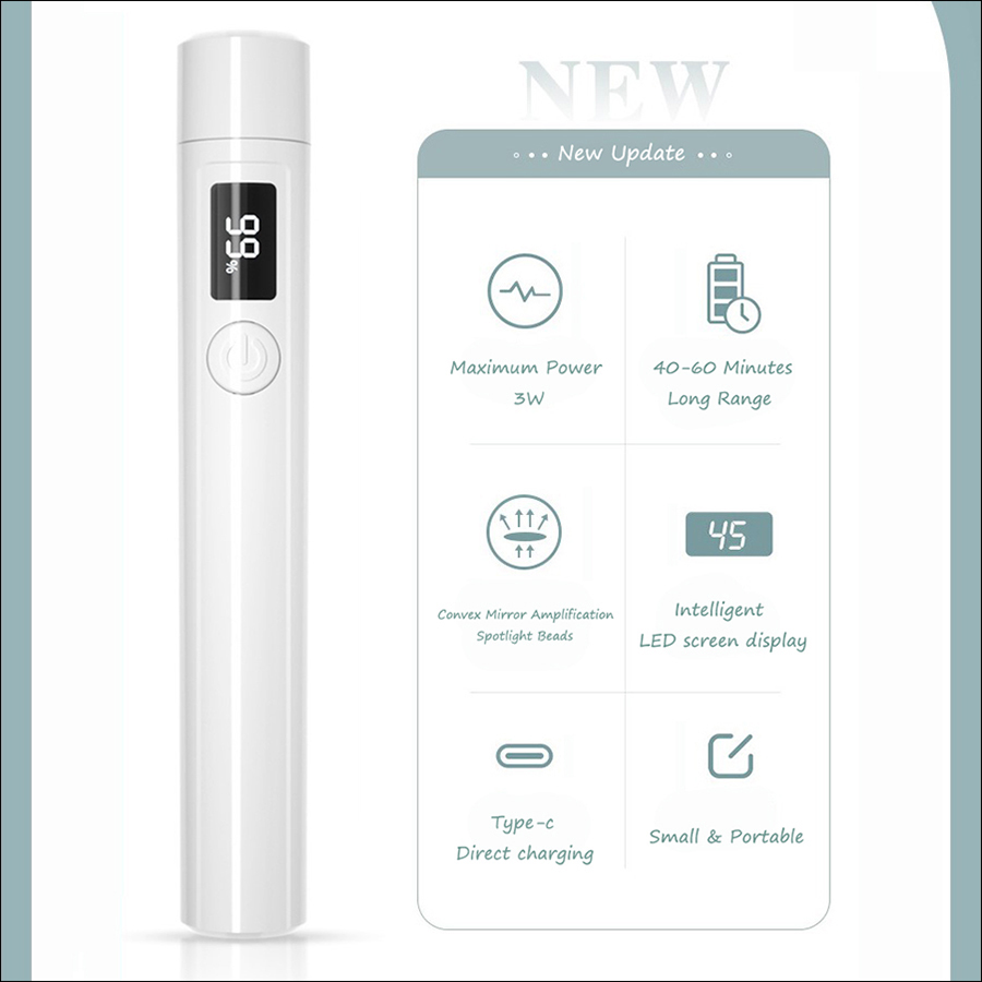 rnledh-2 handheld nailart uv light with display screen