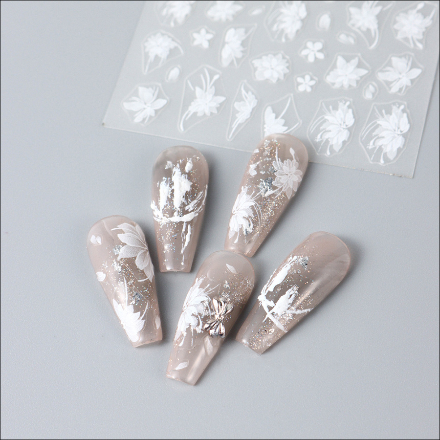 stz-br01-02 elegant petal nail sticker