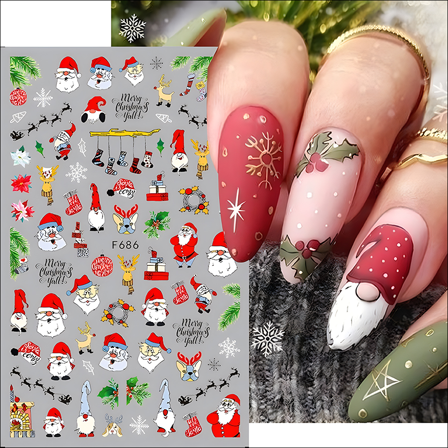 f686-995 christmas manicure sticker