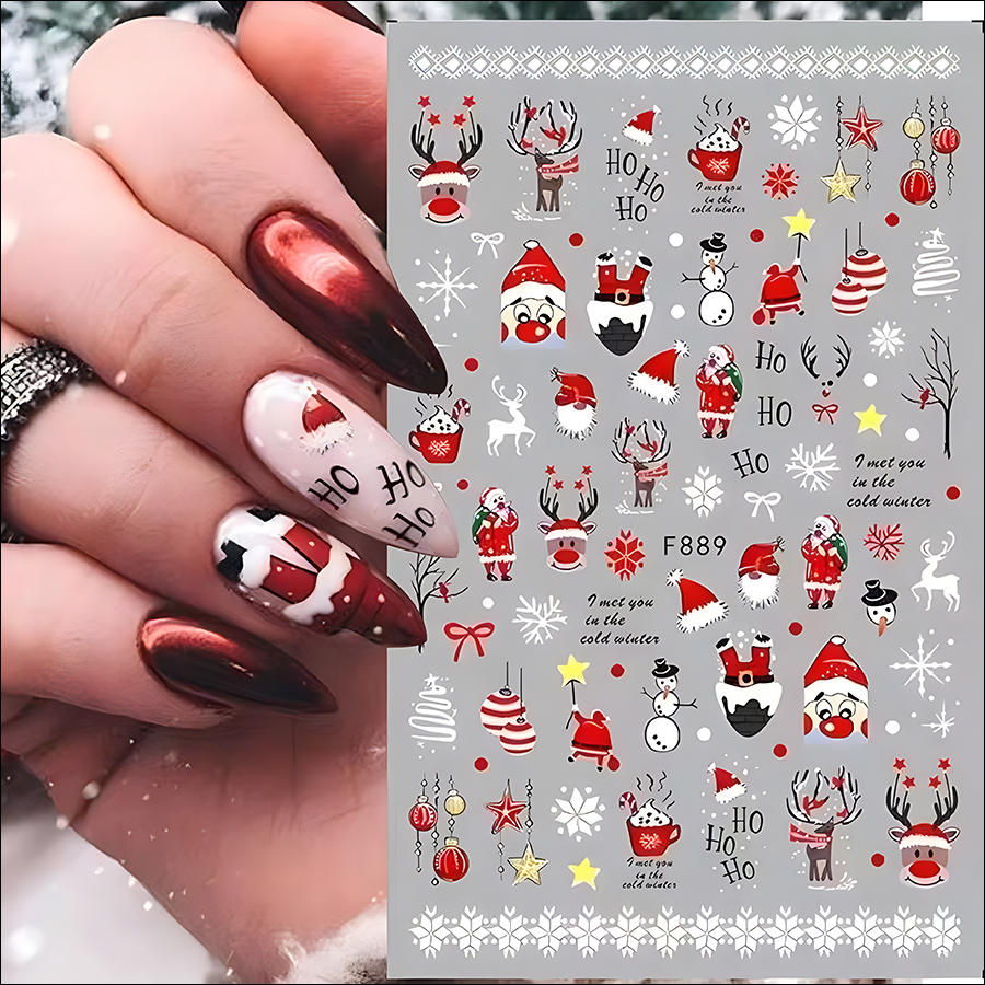 f686-995 christmas manicure sticker