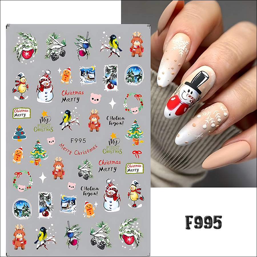 f686-995 christmas manicure sticker