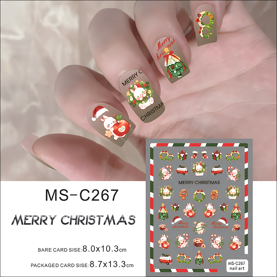 ms-c263-274 winter christmas nail stickers