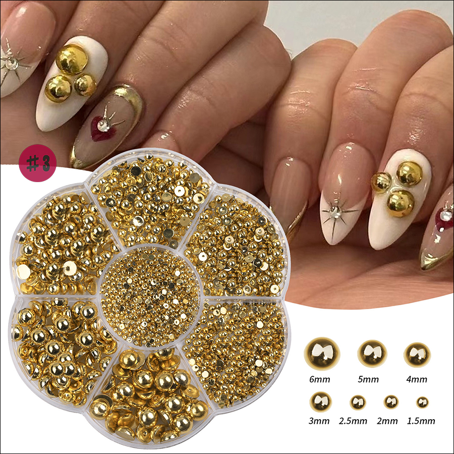 d269 nail half round ab pearl jewelry