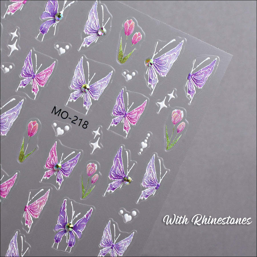 mo217-218 diamond butterfly nail sticker