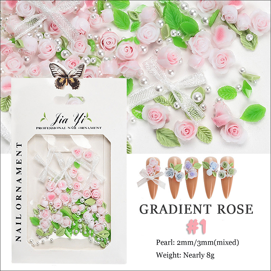 d270 nail art 3d rose jewelry