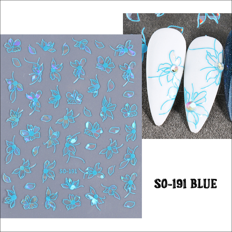 so-191 laser ice flower nail sticker