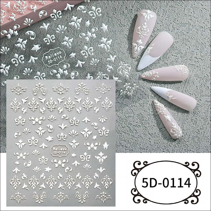 5d106-115 5d rattan flower pattern nail sticker