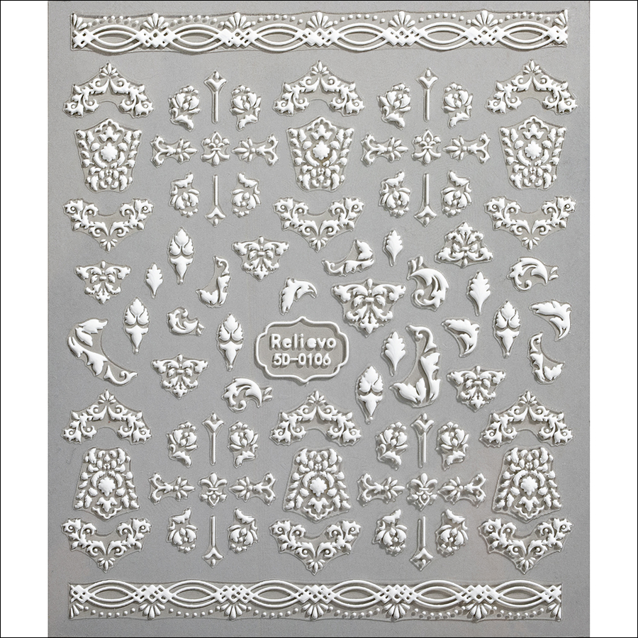 5d106-115 5d rattan flower pattern nail sticker