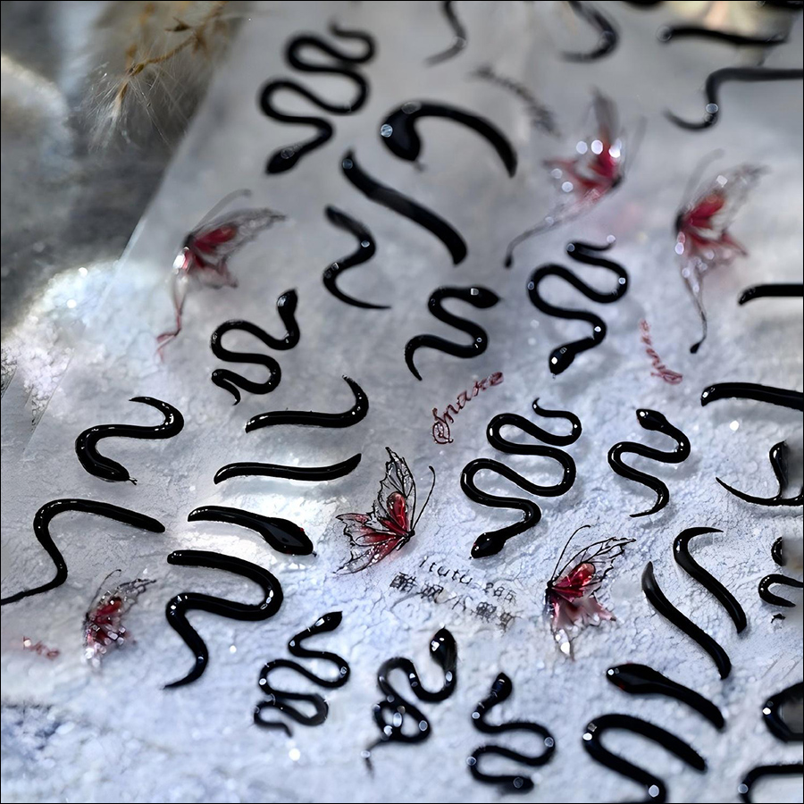 itu-283-285 new lucky snake relief nail stickers