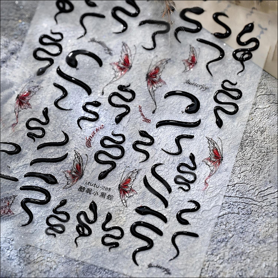 itu-283-285 new lucky snake relief nail stickers