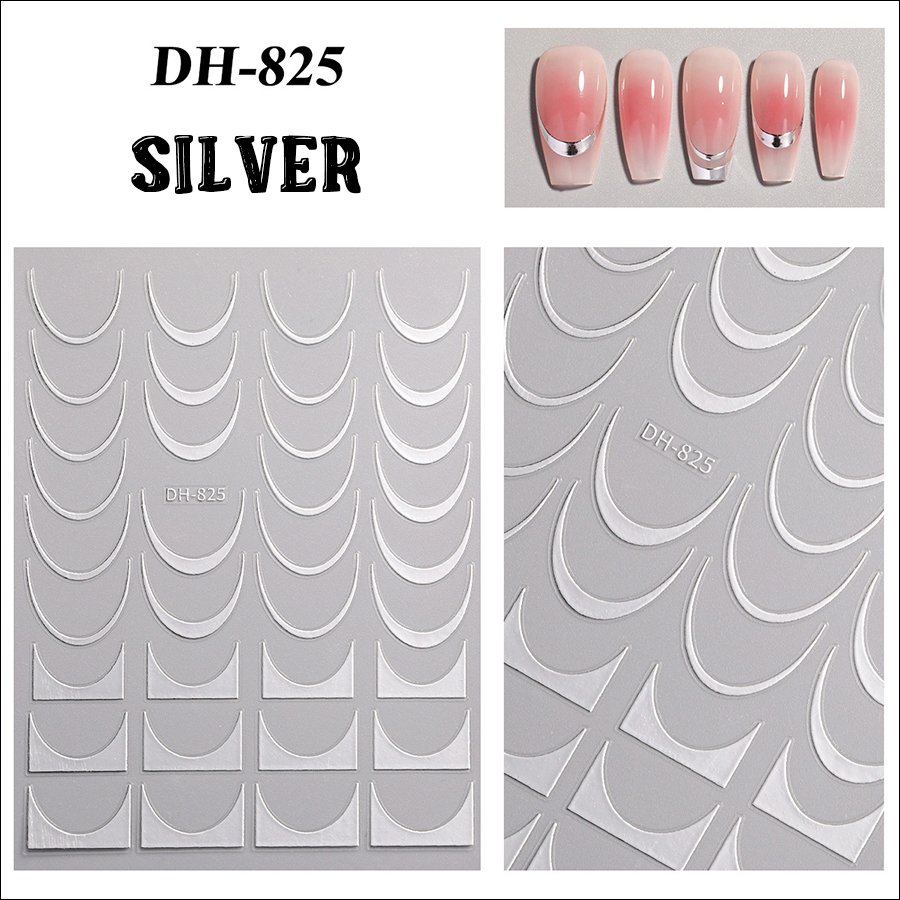 dh-825/826 hot stamping french nail sticker