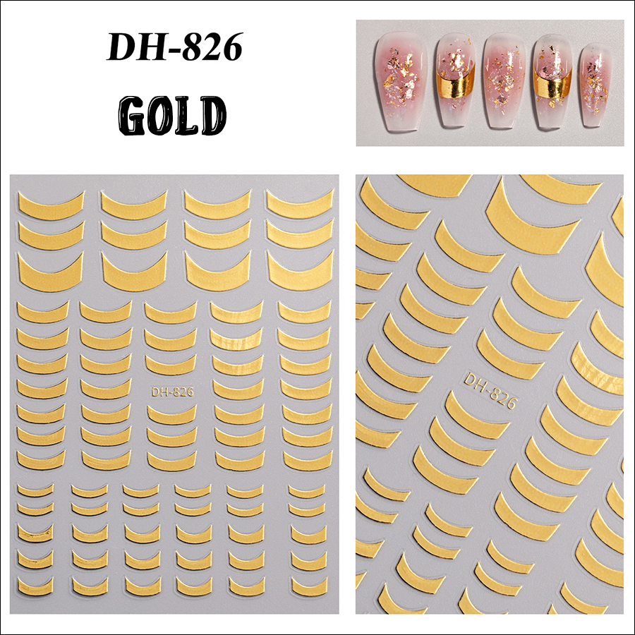 dh-825/826 hot stamping french nail sticker