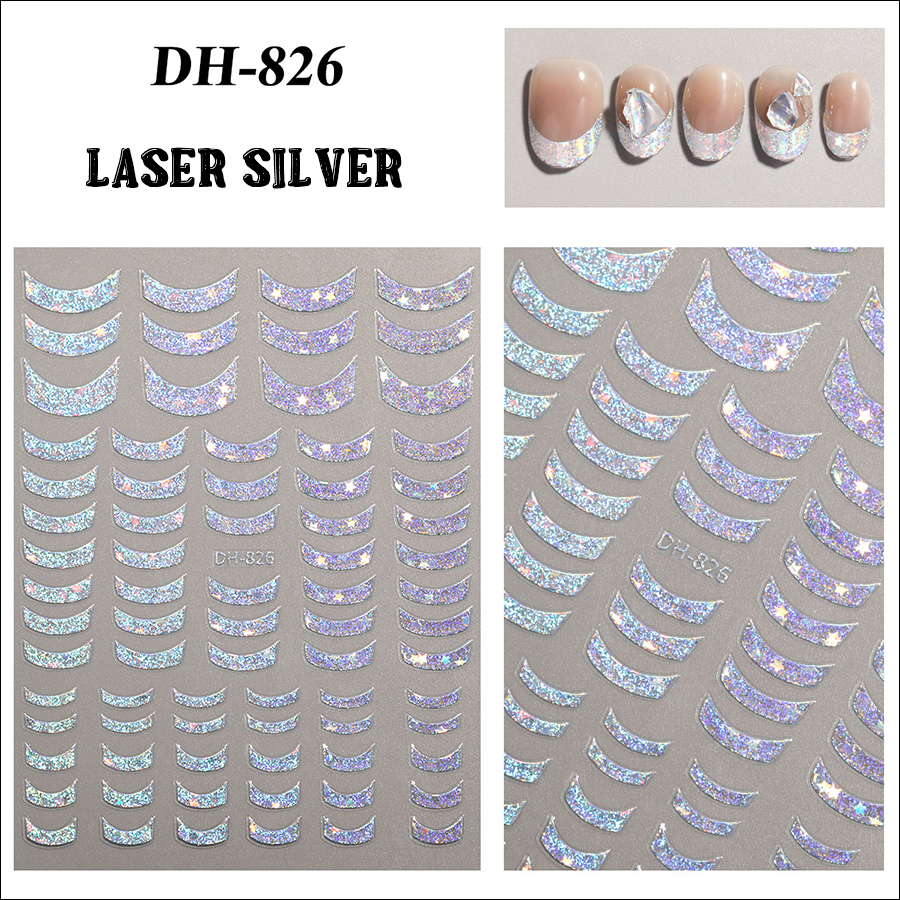 dh-825/826 hot stamping french nail sticker
