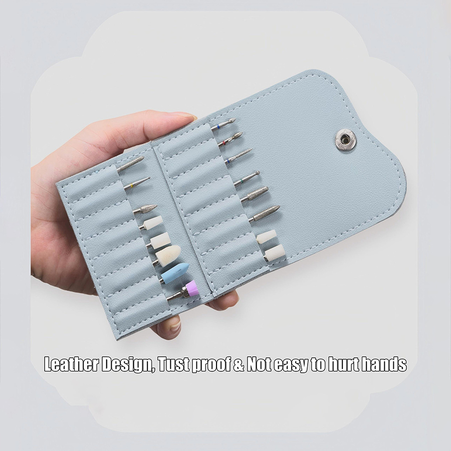rnt-826 thickened leather nail art buffer storage bag