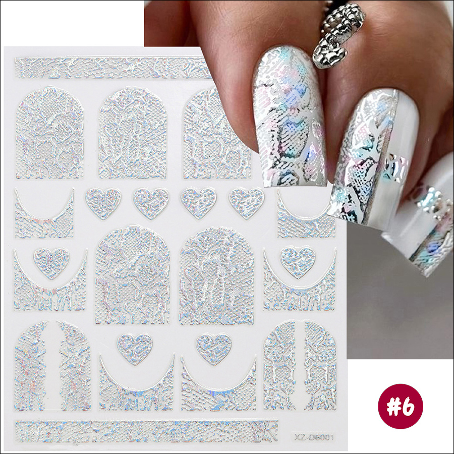d6001 6色ゴールドスタンプシルエットネックレスデザインネイルステッカー