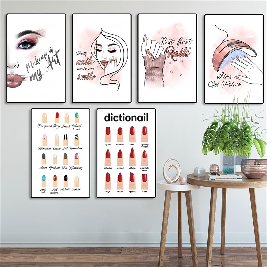 rnt-834 (30*40cm)nail and eyelash salon decoration mural