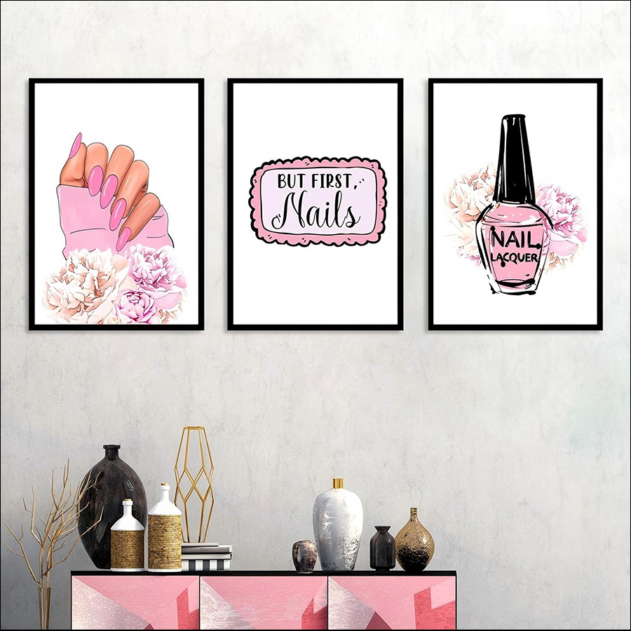 rnt-837 (60*90cm)nail and eyelash salon decorative mural
