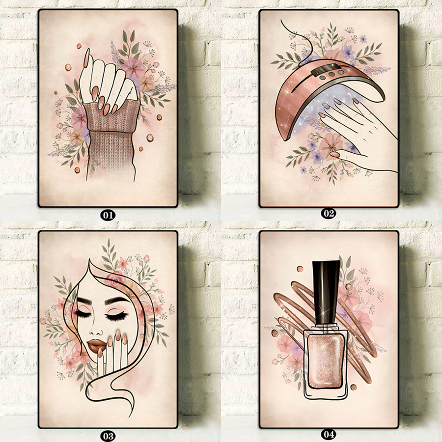 rnt-837 (60*90cm)nail and eyelash salon decorative mural