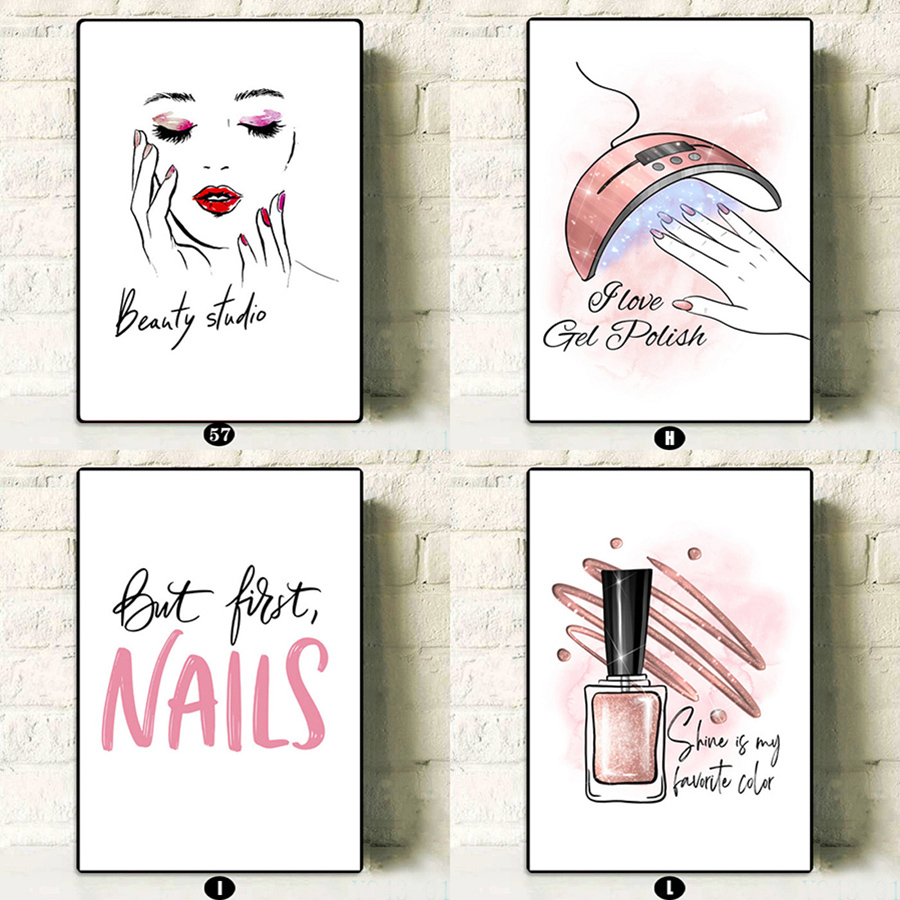 rnt-837 (60*90cm)nail and eyelash salon decorative mural