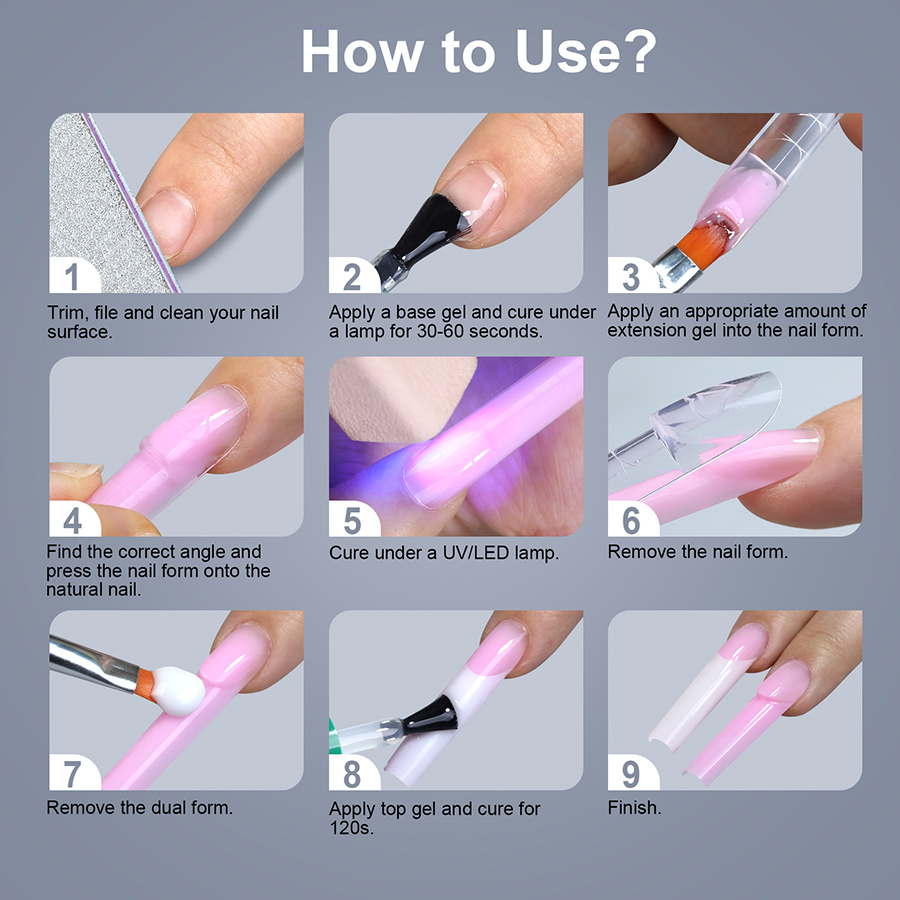 rntip-206 french nail molds for nail salons 150 pieces boxed with measurement markings