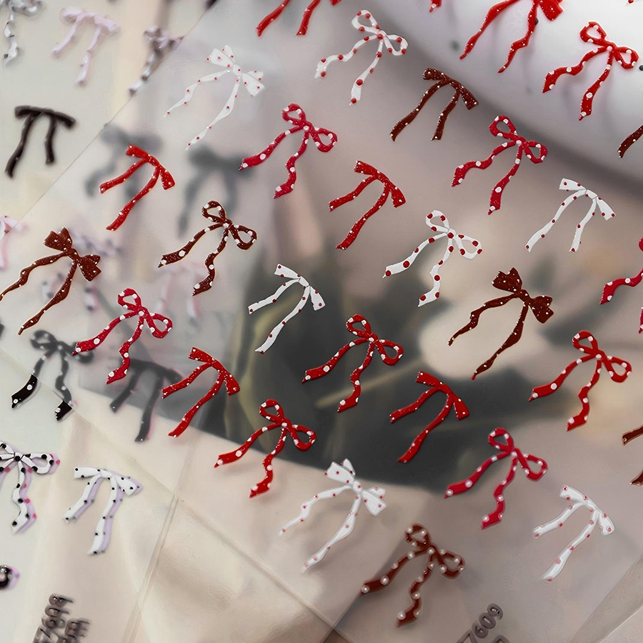 yt7608-614 flat polka dot bow nail art stickers