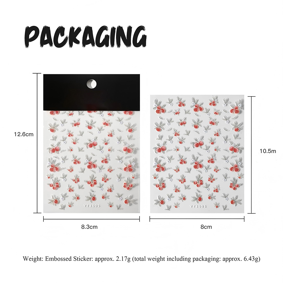 yt7608-614 flat polka dot bow nail art stickers