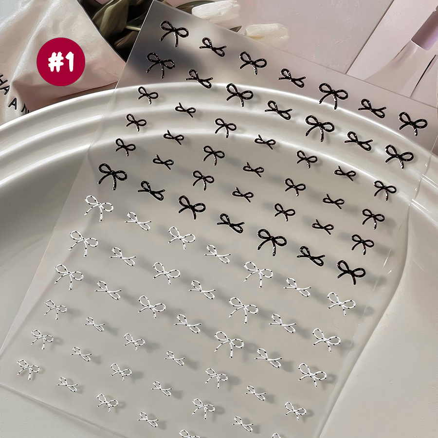 yt7637/yt7639 girly iridescent 3d embossed butterfly nail stickers